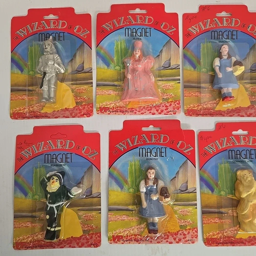 VTG THE WIZARD OZ REFRIDGERATOR MAGNETS LOEW'S VANDERBILT PRODUCTS SET OF‎ 6